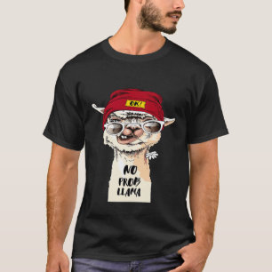 T-shirt Portrait de lama avec casquette hipster lunettes d