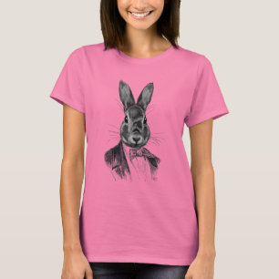 T-shirt Portrait de lapin en costume