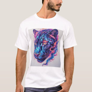 T-shirt Portrait de léopard cosmique avec effet mystique