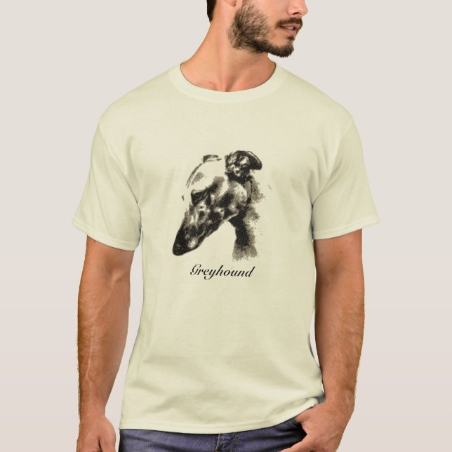 T-shirt Portrait de lévrier dans l'élégance (Devant)