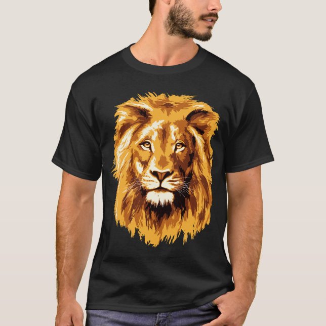 T-shirt portrait de lion (Devant)