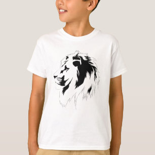 T-shirt Portrait de lion (noir)