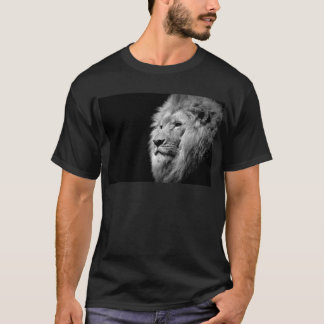T-shirt Portrait de Lion noir blanc - Photographie d'anima