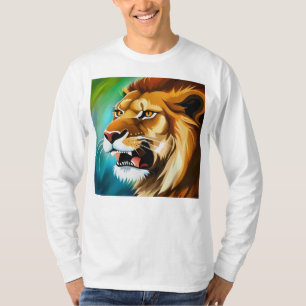 T-shirt Portrait de lion rugissant de profil-57566