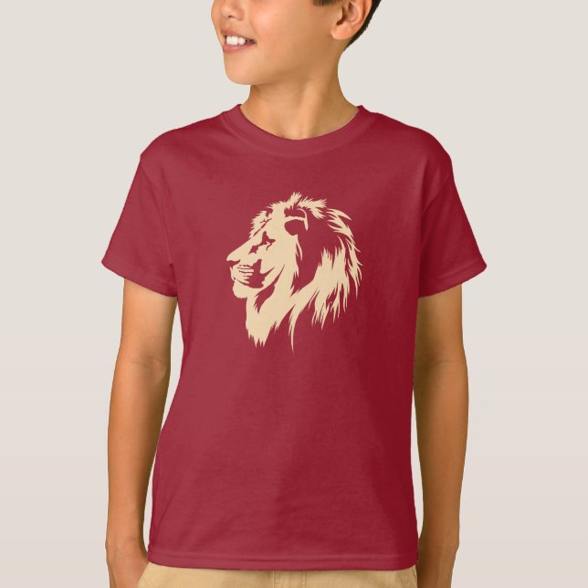 T-shirt Portrait de Lion (sable) (Devant)