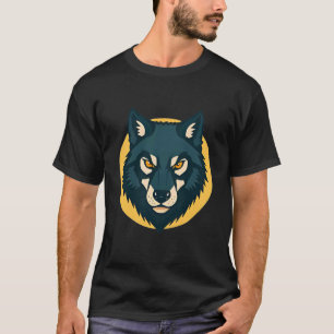 T-shirt Portrait de loup avec des détails artistiques vibr