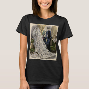 T-shirt Portrait de mariage de mariée vintage, mariée vict