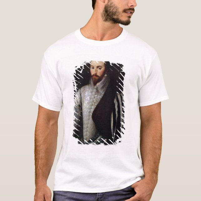 T-shirt Portrait de monsieur Walter Raleigh 1588 (Devant)