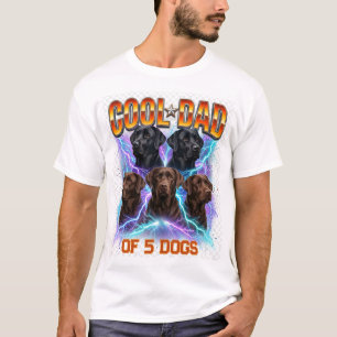 T-shirt Portrait de papa de chien personnalisé avec numéro