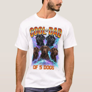 T-shirt Portrait de papa de chien personnalisé avec numéro