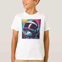 Portrait de personnage futuriste portant un casque