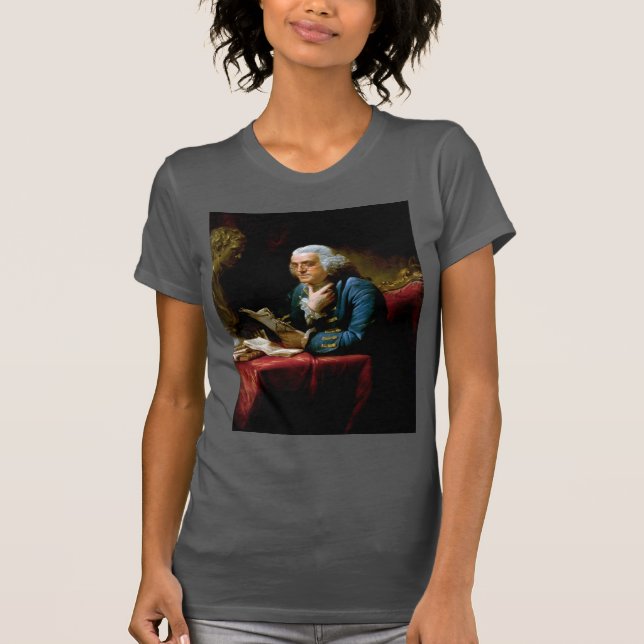 T-shirt Portrait de pouce, Benjamin Franklin Père fondateu (Devant)