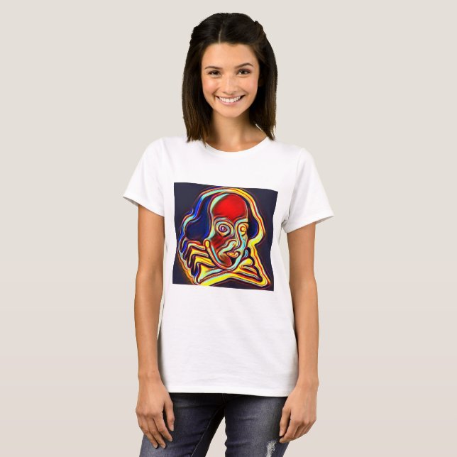 T-shirt Portrait de Shakespeare - art moderne (Devant entier)