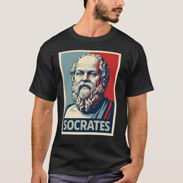 T-shirt Portrait de Socrate Pop Art (Devant)