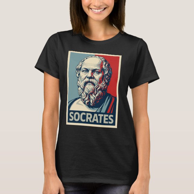 T-shirt Portrait de Socrate Pop Art (Devant)