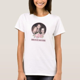 T-shirt Portrait de soeurs Bronte avec roses roses roses