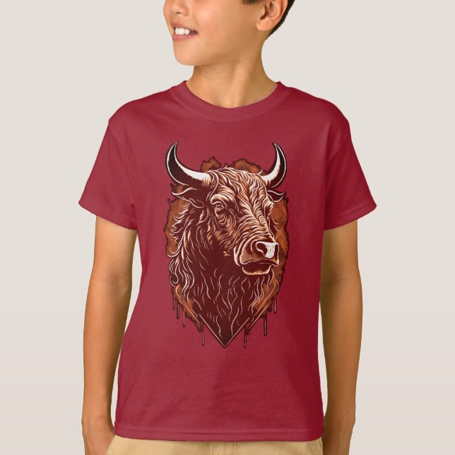 T-shirt Portrait de taureau (Devant)