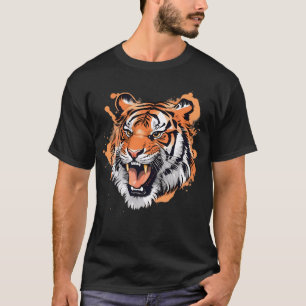 T-shirt Portrait de tigre roulette