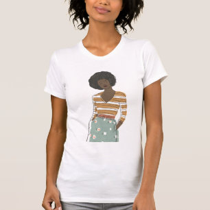 T-shirt Portrait de vignette de mode