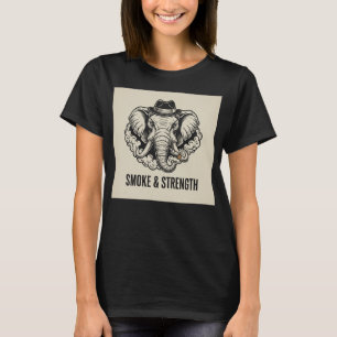 T-shirt Portrait d'éléphant fumeur à l'aspect rude en lign