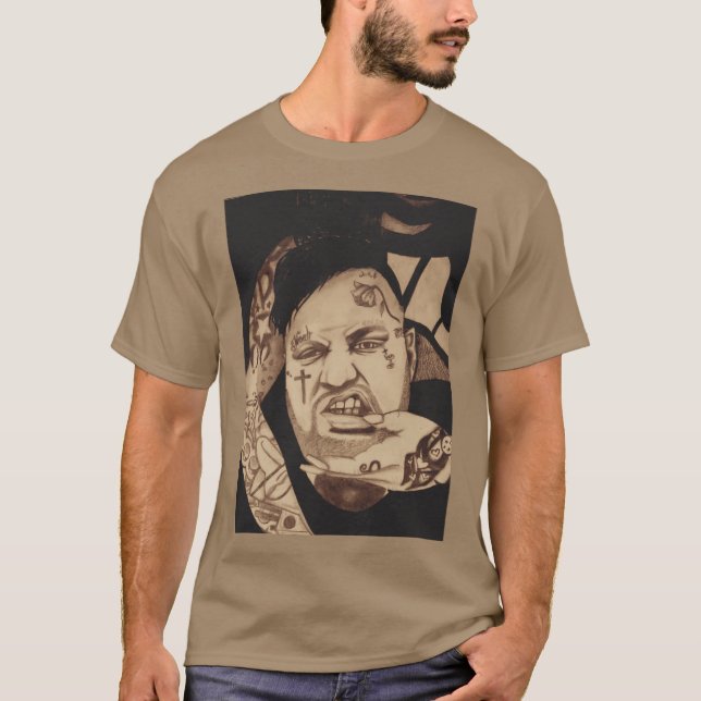 T-shirt Portrait dessiné à la main de Jelly Roll rétro (Devant)