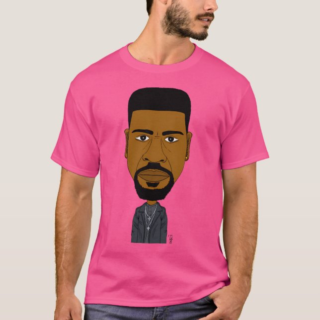 T-shirt Portrait Dessiné De Denzel. 2 (Devant)