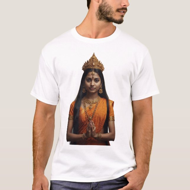 T-shirt Portrait dévotionnel de la reine hindoue (Devant)