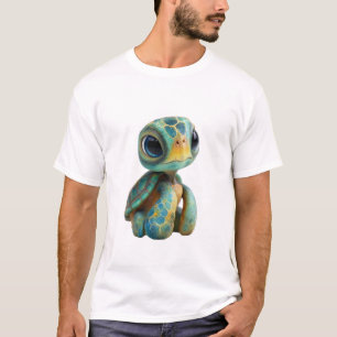 T-shirt Portrait d'homme de tortue marine stylisé CGI