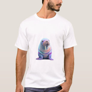 T-shirt Portrait d'hommes vibrants iridescents de morses c