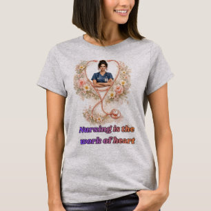 T-shirt Portrait d'infirmière florale personnalisé Le so