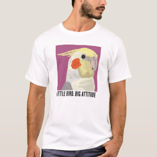 T-shirt Portrait drôle de petite Perruche à tête grise ave