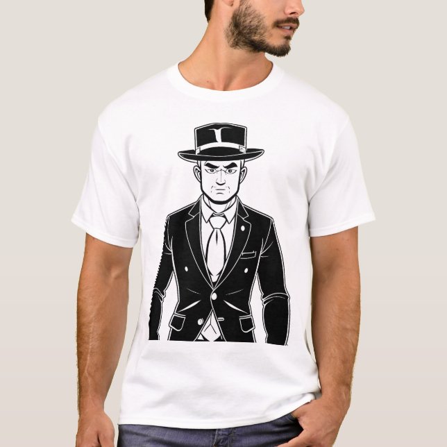 T-shirt Portrait du détective Noir (Devant)