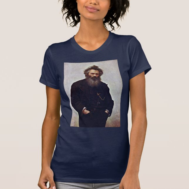 T-shirt Portrait du peintre Ivan Shishkin par Ivan Niko (Devant)