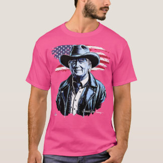 T-shirt Portrait Du Président Donald Trump Sur Cowboy L