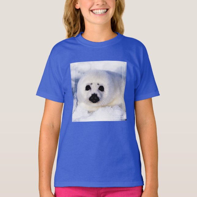 T-shirt Portrait d'un bébé phoque commun (Devant)