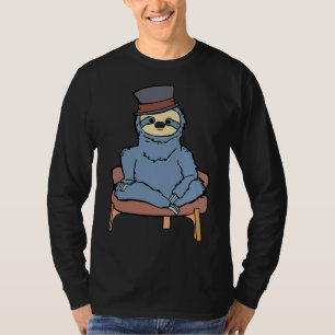 T-shirt Portrait D'Une Fente Bleue Assis Dans Une Chaise