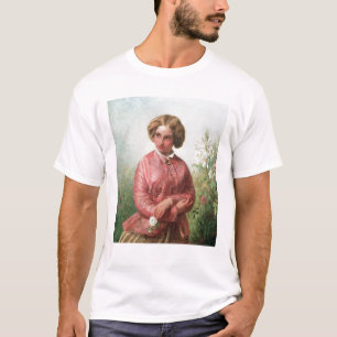 T-shirt Portrait d'une jeune fille avec un rose