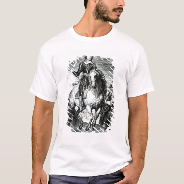 T-shirt Portrait équestre d'Oliver Cromwell (Devant)