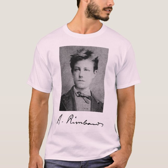 T-shirt Portrait et signature d'Arthur Rimbaud (Devant)