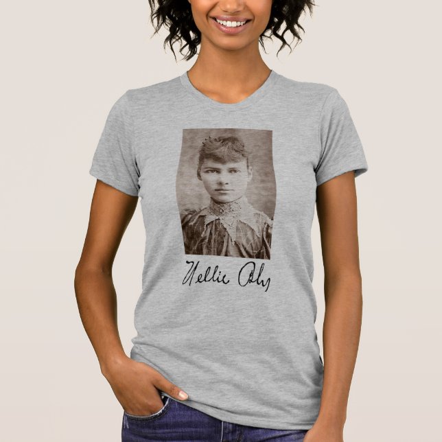 T-shirt Portrait et signature de Nellie Bly (Devant)