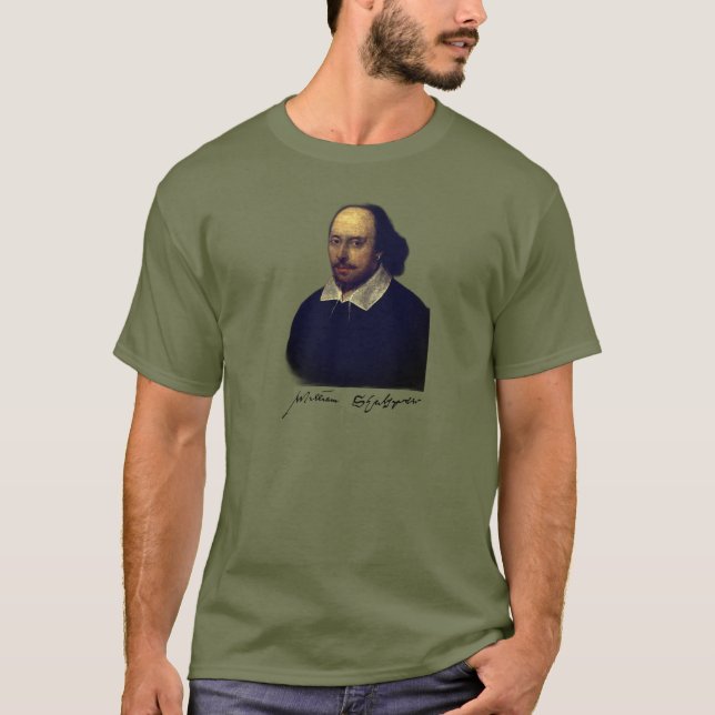 T-shirt Portrait et signature de Shakespeare (Devant)