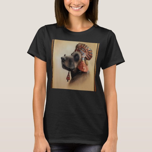 T-shirt Portrait facial d'un chien ancien comme Cléopâtre (Devant)