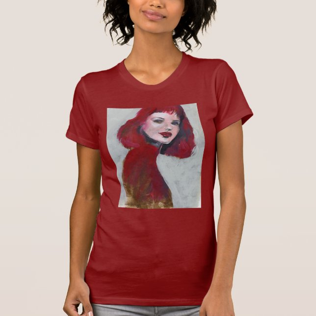 T-shirt Portrait Fem - Rouge (Devant)