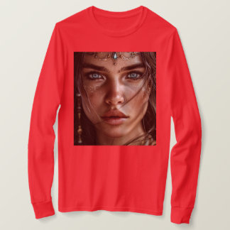 T-shirt portrait femme mystique à yeux bleus