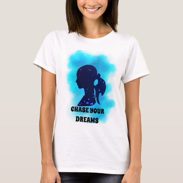 T-shirt Portrait Femmes Star Galaxy Chase ton rêve (Devant)