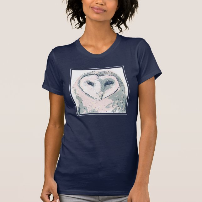 T-shirt Portrait funky Owl (Devant)