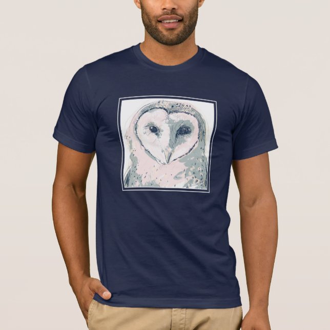 T-shirt Portrait funky Owl (Devant)