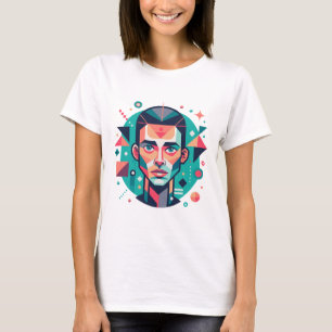 T-shirt Portrait géométrique