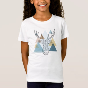 T-Shirt Portrait géométrique de cerfs communs