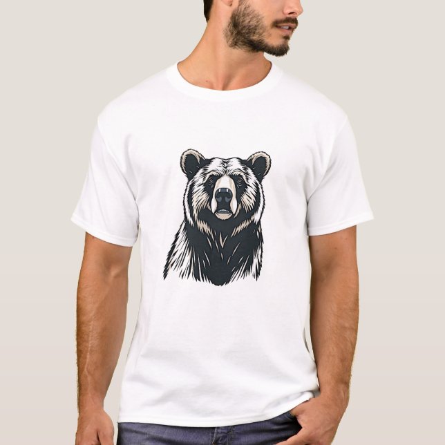 T-shirt portrait grizzly Oear (Devant)